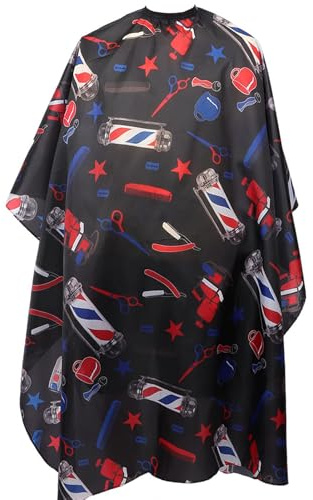 ANKROYU Barbiere Unisex Taglio Capelli Scialle Parrucchiere Grembiule, Mantello da Parrucchiere Barbiere Grembiule, Grembiule Taglio Capelli Adatto Per Tinture Capelli(Nero)