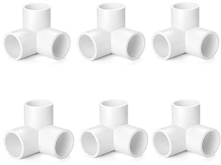 Knadgbft PVC-Rohrbogen 1 3-Wege, DIY PVC-T-Winkelverschraubungen für PVC-Rohrverbindungen, 6 Stück, Langlebig, Einfache Installation