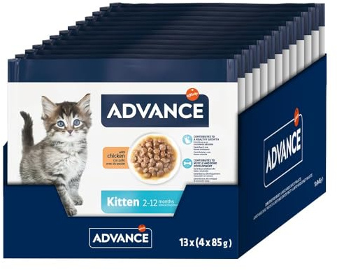 Advance Cibo Umido per Gattini con Pollo 13 Flowpacks da 4x85g