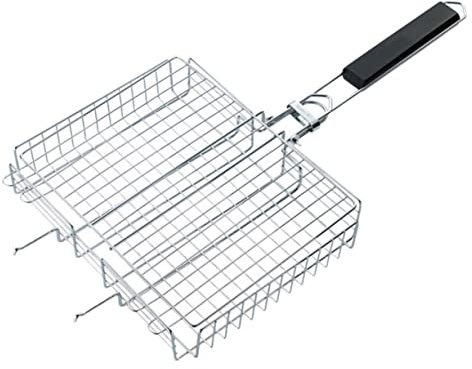 CAXUSD Outdoor-Zubehör 1Stk zusammenklappbarer Grill BBQ-Grill Mini tragbar Picknick-Grill Picknickgrill edelstahlrost camping zubehör grill grillnetzclip Grill im Freien draussen Holz