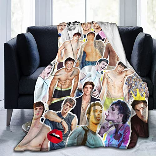 Suehome Coperta Jacob Elordi morbida e confortevole coperta in pile di lana per divano, ufficio, auto, campeggio, yoga, viaggi, decorazione per la casa, accogliente coperta da spiaggia in peluche
