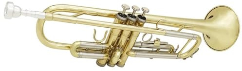 B-Trompete Messingrohr Golden Mit Silbernem Horn Exquisites Musikinstrument Mit Box Handschuhen Mundstück Riemenbürste