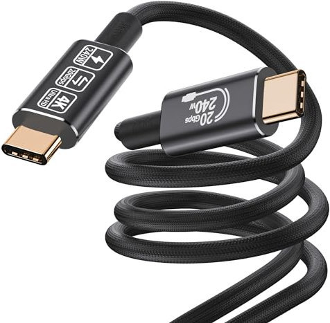 HOTUTUKI cavo usb c 3 metri,usb c to usb c 3.2,20gbps, 240W 20V/5A Cavo USB C Ricarica Rapida, Trasmissione Video 4K @ 60Hz Per Tablet, Hub, Telefoni Cellulari, Dispositivi cavo usb c 3 metri