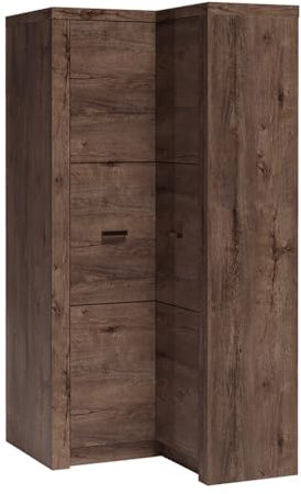 Lomadox Eckkleiderschrank Kleiderschrank Garderobenschrank Schlafzimmerschrank Hängeschrank Wardrobe modern in braun