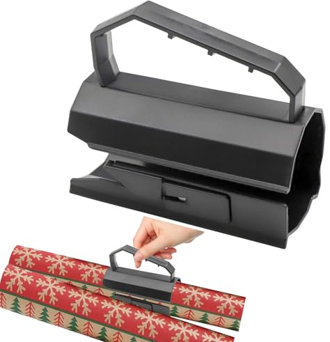 Christmas Wrapping Paper Cutter,Sliding Cutter with Handle Push,Birthday Gift Wrap Roll Cutting Tool,Portables,Safety,Black,Mini Cutters,Little elf,Upgraded Accessories,for The Holiday,Xmas,Halloween