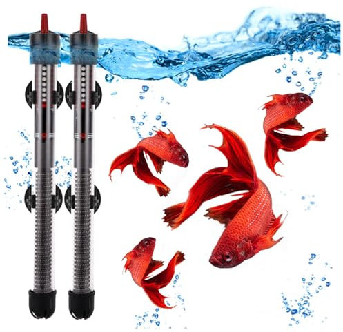 RUIPUOWNO Submersible Thermostat Heater for Aquarium, Fish Tank Heater with Protective Cover, Adjustable Aquarium Heater, Off When Leaving Water for Saltwater and Freshwater,300W