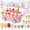 Heladeria Juguete Madera, Carrito Helados Juguete de Madera Infantil, Helado Cocina Juguete Accesorios Juego de Imitación Educativos, Juguete Montessori Navidad Regalo para Niñas Niños 3 4 5 6 7 Años