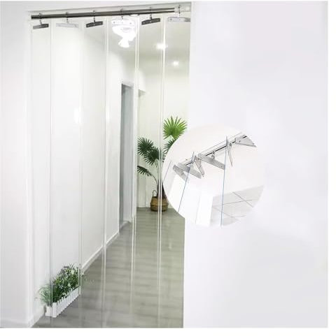 PVC Lamellen Streifenvorhang Transparenter Kunststoff-Streifenvorhang Transparenter Faltschiebevorhang PVC-Streifenvorhang Vinyl-Streifentürvorhang