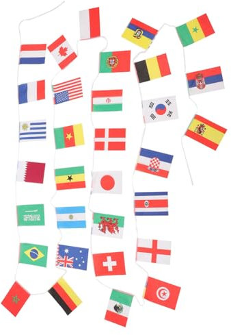 HAWILLOSCH Fahnen Wimpelkette Fußball- Flaggen Partydekoration Für Sportevents Und Fanfeiern Langlebig Lebendige Farben Für Festliche