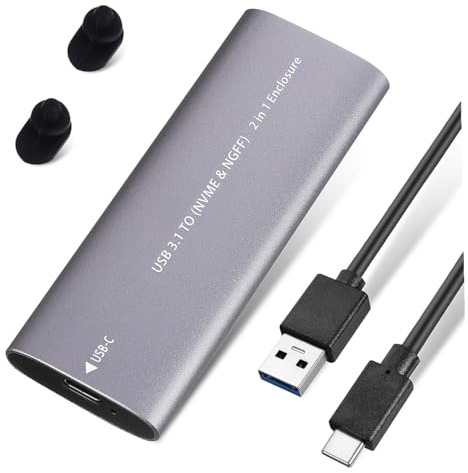 QUMIIRITY Portable External SSD Hard Drive Enclosure with Aluminum Alloy Shell, USB 3.1 Type-c 3.1 Connectivity, Compatible with Smart Tvs and Laptops, for Daily Office Use and Pocket