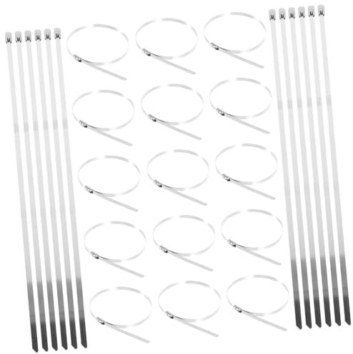 Mobestech Outdoor Heavy Duty Metal Zip Ties 100pcs Chain Link Fence Slats Chicken Wire Self-locking Zip Ties