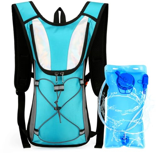 Sac à dos d'hydratation avec poche à eau 2 l, HaetFire - Sac de veste léger pour randonnée, cyclisme, vélo, course à pied, équitation, camping pour hommes et femmes
