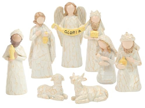 YAOGUI Elegante juego de establo de belén de resina que simboliza la conexión entre la religión y la artesanía pesebre de nacimiento