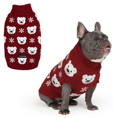Spark Paws Weihnachts Hundepullover – Weicher Strickpullover für kleine, mittlere & große Hunde – Süßer, Warmer Hundepullover für French Bulldogs & große Hunde, (Polar Bear, L)