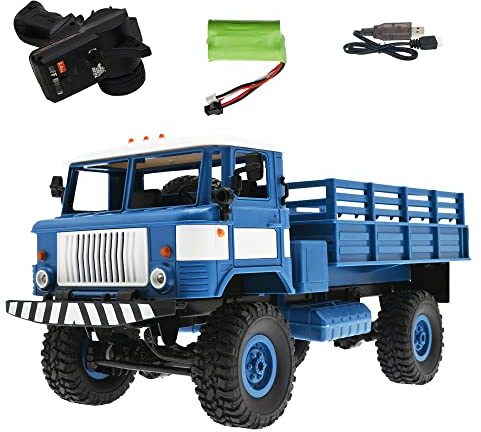 Ichlovdu RTR RC Militaire Camion 4WD 1:16 WPL 4WD B-24 RTR 2,4 GHz Camion radiocommandé Camion télécommandé Cadeau pour adultes et enfants Hobby (bleu)