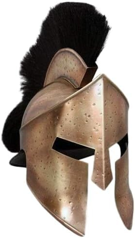 Medieval Armor 300 Spartan-hjälm 18 Gauge stål med kopparfinish och plym
