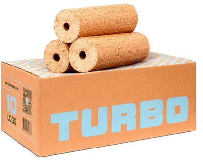 BIOENEX Turbo Hartholzbriketts | Extra hohe Hitzeabgabe | Jeder Brikett-Karton enthält 10 Briketts und wiegt 20 kg | Kompatibel mit Allen holzbefeuerten Geräten | 1 x 20kg Karton