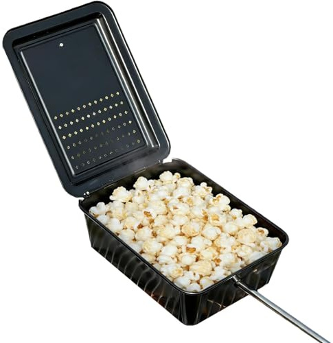 Générique Outdoor Popcorn Pot | 9.8 × 7.5 × 3.4 inch Foldable Non-Stick Pan | Campfire Popcorn Maker with Long Handle | Camping Picnic Hiking Travel Cooking Outdoor Grilling BBQ