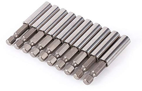 Nikou Prolunga Cacciavite Magnetico, 10 Pezzi Cacciavite Bit Holder, Cacciavite Magnetico di Estensione del Supporto Dello Zoccolo Punta di Trapano da 1/4 Strumenti Hex Potenza