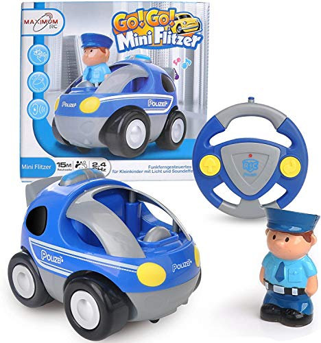 FunTomia RC Polizeiauto (1-) für Kleinkinder - abschaltbare Sound- und Musikeffekte - RC Auto für Kinder ab 3 Jahren.