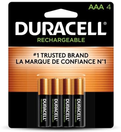 Rechargeable Staycharged Nimh Batteries, AAA, 4/Pack
