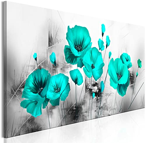 murando Acrylglasbild Blumen Mohn 135x45 cm 1 Teilig Wandbild auf Acryl Glasbilder Kunstdruck Moderne Acrylglas Platte Wanddekoration Geschenke Heimdekoration Glasbild grau türkis b-A-0510-k-a