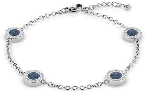 BERING Armband mit blauen Sparkling-Elementen, Länge:18 cm