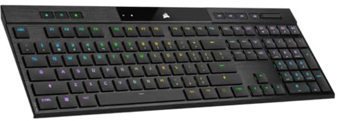 CORSAIR K100 AIR WIRELESS RGB Keyboard Mandeacutercanique de Jeu Ultra-Mince -CHERRY MX Interrupteurs Tactiles et graveur Profil Bas - Bluetooth -Compatible iCUE -PC Mac PS5 PS4 Xbox - AZERTY FR- Noir