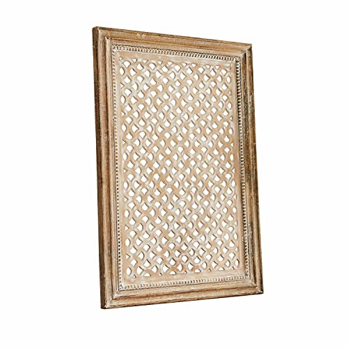 Loberon Wandbild Miette, Orientalisch Anmutender Stil, mit White-Washed-Finish, Handgefertigt, Shabby-Chic, Wanddekoration, Dekoobjekt, Mangoholz, Eisen, braun
