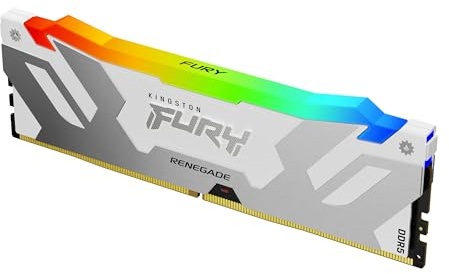 Kingston FURY Renegade DDR5 RGB Plata - Blanco XMP 16GB 6400MT/s CL32 DIMM Memoria gamer para Ordenadores de sobremesa Módulo único - KF564C32RWA-16