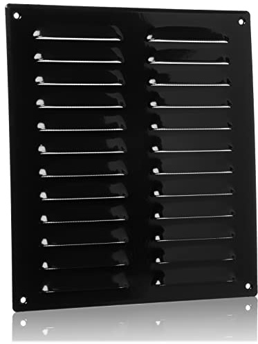 260x280mm Ventilationsgaller i Svart Stål med Myggskydd - Metallgaller för Ventilation