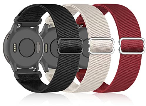 Bolesi 3 Stück dehnbare Nylon-Uhrenarmbänder für Garmin Venu 2S/Venu 3S/Venu 4, 41 mm, Schnellverschluss-Armband, Schlaufe, elastisches Armband für Vivoactive 4S/Vivomove 3S/Forerunner 265s/255s