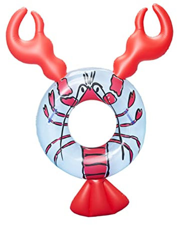 Toyvian Lobster Inflatable Swimming Ring Creative Water Swim Ring for Pool Parties PVC Material Easy to Inflate 160x95x90cm