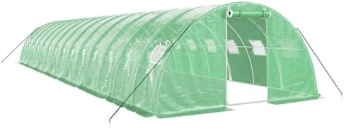 vidaXL Invernadero con Estructura de Acero Verde 56 m² 14x4x2 m