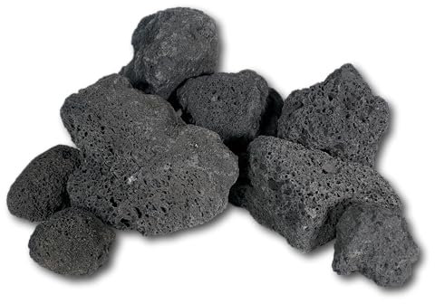 Greenscaping Aquarium Lava Steine schwarz 3-20 cm, besonder tief Schwarze Lava Aquariumsteine, Lavasteine (15-20 cm)