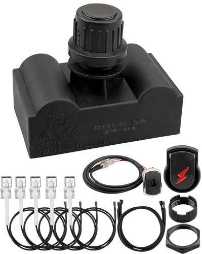 FurnyQuaint Kit de repuesto para encendedor de parrilla Charbroil, módulo de encendido electrónico de 5 salidas con cables y 2 botones de presión de repuesto G511-0055-W1 para sistemas de encendido