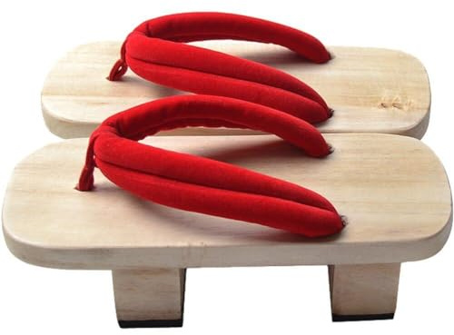 Fituenly Zapatilla Japonesa Geta De Verano para Mujer, Zuecos De Madera, Sandalias De Plataforma con Parte Inferior Gruesa, Tacón Alto Tradicional Japonés De Dos Dientes