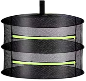 Oriental riverkit Foldable Hanging Mesh Drying Rack, Layer Collapsible Hang Drying Net, Drying Baskets for Plants Seeds and Buds/Peanuts/Mushrooms/Clothes/Tea/Dried Fish (2 Layers)
