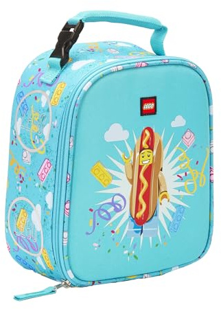 LEGO Lunchbox mit Charakteren, isoliert, weich, wiederverwendbar, für Jungen und Mädchen, perfekt für Schule oder Reisen, Mahlzeiten-Tragetasche, Türkis/Ausflug, einfarbig (Getaway Solids),
