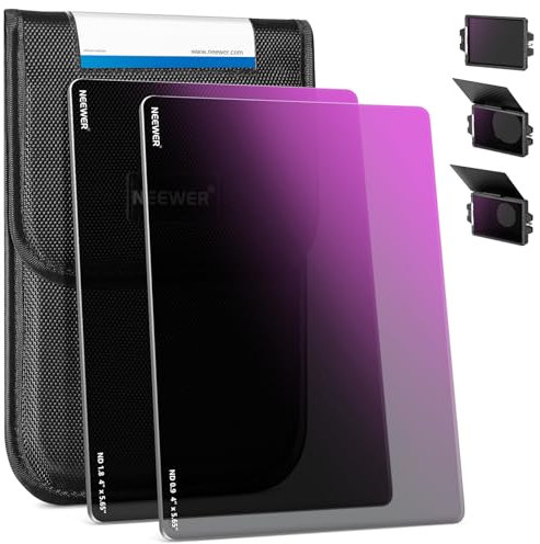 NEEWER 2pcs ND0.9/1.8 (3/6 Stops) Square ND Filter, 4 x 5.65 Inches Neutral Density Filter Cinema 30 Multi Nano Coated Double-Sided for NEEWER Matte Box Compatible with Tilta Compatible with SmallRig