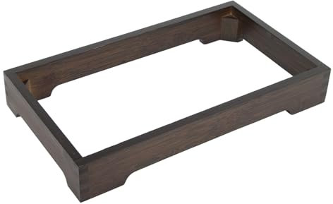 Marco de madera para cocina de inducción, marco minimalista estable integrado para estufa de té eléctrica con esquinas redondeadas, elegante marco de cocina de inducción para accesorios de cocina de