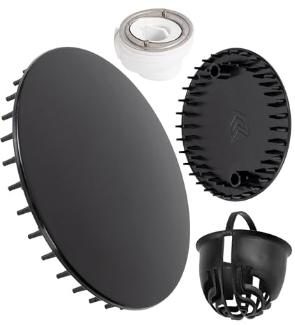 Capot et Filtre à Cheveux Set pour écoulement de Douche, Ø 112 mm, Compatible avec la Garniture d'écoulement Viega Tempoplex à partir de l'année de Fabrication 2001-2006