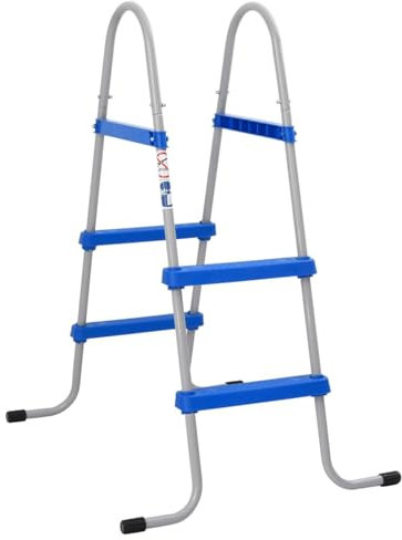 Homgoday Échelle de piscine pour piscine hors sol 84 cm en acier et plastique, échelle de piscine, marches et rampes