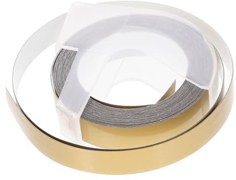 jojofuny Geprägtes Etikettenband 9mm Gold Für Manuelle Prägeetikettenmaschine Bastelpapier Etikettierband Vielseitig Haftend Für Büro Schule Und Selbstgemacht