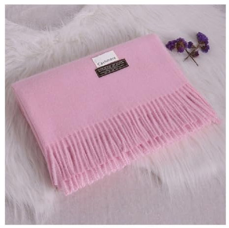 ERQIAO Damen Winter Weich Warm Kaschmir Schal Luxusmarke Wolle Schals Khaki Pashmina Schals Schwarz Herren Poncho Kaschmir Schals (Rosa)