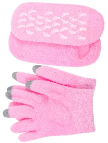 PAMINGONO Feuchtigkeitsspendende Handschuhe Mit Touchscreen Damen Plus Feuchtigkeitssocken Für Trockene Hände Und Fußpflege Atmungsaktiv Hautfreundlich Passend Für Nachtpflege