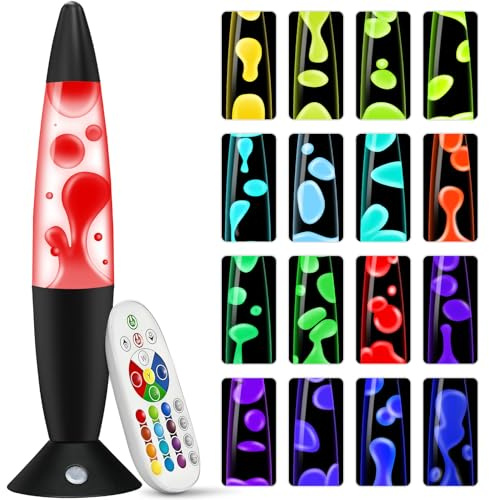 KIKILIVE Mood Lamp, Liquid Motion Lamps Night Lamp– 17 Colour Changing Motion Desk Decor for Stress Relief & Focus, with Remote Control, Handcrafted Kinetic Art for Relaxing/Office/Gift