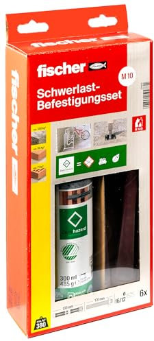 fischer Kit de fixation pour charges lourdes avec barre d'ancrage M10 R et FIS V Zero 300 T, mortier universel respectueux de l'environnement pour béton, maçonnerie et raccords d'armature ultérieurs