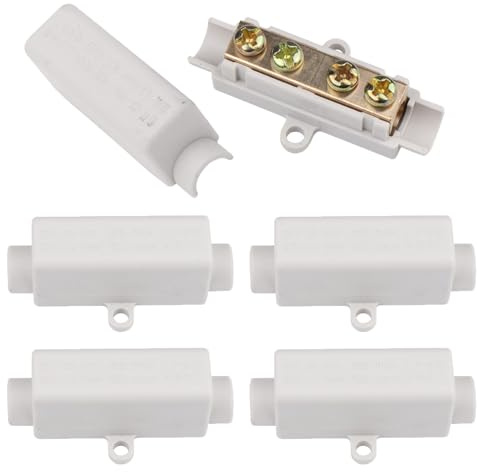ZYEKIU 5Artículo Connettori in Ottone Conduttore Doppia Viti 1000V 100A Kit Morsettiere Cablaggio Amperometro, Morsetto Filo di Testa ABS Connettori Elettrici Morsettiera Elettrica Connettori Cavi