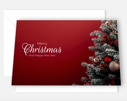 30 edle Weihnachtskarten 12 x 18cm Klappkarten mit Umschlag für Firmen Unternehmen Grusskarte für Weihnachten merry christmas